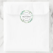 Fresh Foliage Wedding Vielen Dank mit Liebe Gefall Runder Aufkleber (Tasche)