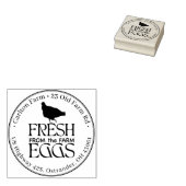 Fresh from Farm Eggs with Elegant Hen Carton Gummistempel (Stempel)
