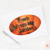 Fresh From Garden Mosaik Orange Chili Paprikaschot Ovaler Aufkleber (Umschlag)