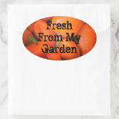 Fresh From Garden Mosaik Orange Chili Paprikaschot Ovaler Aufkleber (Tasche)