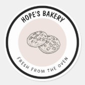 Fresh from oven  runder aufkleber (Vorderseite)