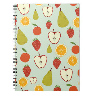 Fresh fruit in seamless repeating pattern notizblock