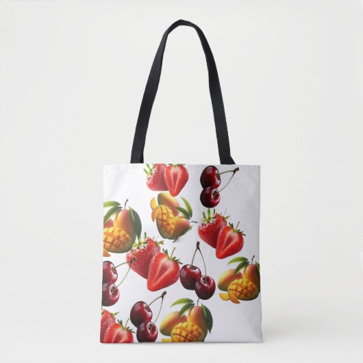 Fresh Fruit Pattern – Strawberry, Cherry & Mango A Tasche (Vorderseite)
