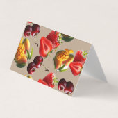 Fresh Fruit Pattern – Strawberry, Cherry & Mango A Visitenkarten (Vorderseite)