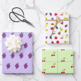 Fresh Fruit Wrapping sheets Geschenkpapier Set