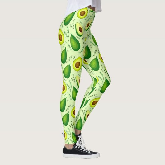 Fresh Fruits Background Avocado Pattern Leggings (Rechts)