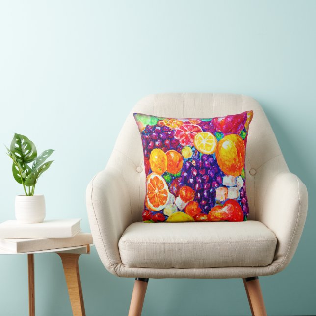 "Fresh Fruits Pattern" Niedliche Kunst. Jetzt kauf Kissen (Stuhl )