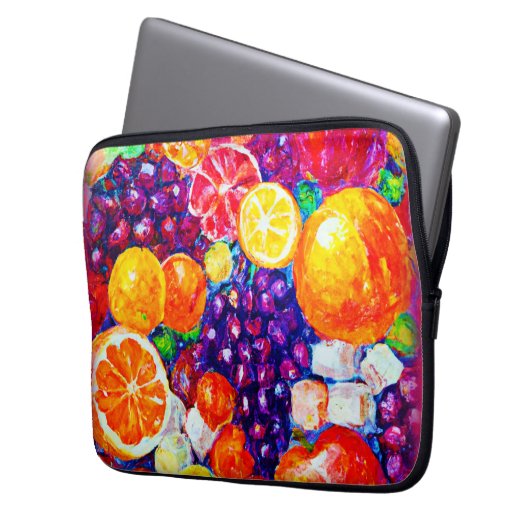 "Fresh Fruits Pattern" Niedliche Kunst. Jetzt kauf Laptopschutzhülle (Vorderseite Links)