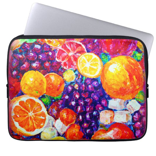 "Fresh Fruits Pattern" Niedliche Kunst. Jetzt kauf Laptopschutzhülle (Vorderseite)