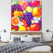 "Fresh Fruits Pattern" Niedliche Kunst. Jetzt kauf Leinwanddruck (Insitu (Schlafzimmer))