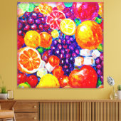 "Fresh Fruits Pattern" Niedliche Kunst. Jetzt kauf Leinwanddruck (Insitu (Wohnzimmer))
