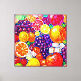 "Fresh Fruits Pattern" Niedliche Kunst. Jetzt kauf Leinwanddruck