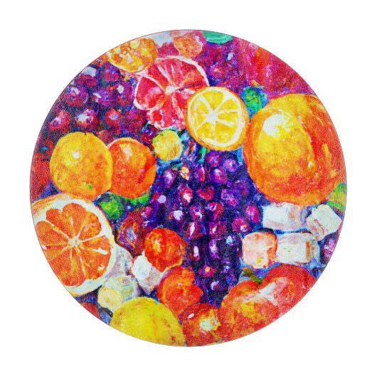 "Fresh Fruits Pattern" Niedliche Kunst. Jetzt kauf Schneidebrett (Vorderseite)