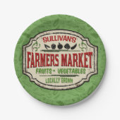 Fresh Garden ADD NAME Lokal gezüchtete Bauern Mark Pappteller (Vorderseite)