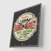 Fresh Garden ADD NAME Lokal gezüchtete Bauern Mark Quadratische Wanduhr (Winkel)