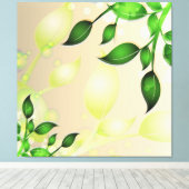 Fresh Garden Blätter Wrapped Canvas Leinwanddruck (Insitu (Holzboden))