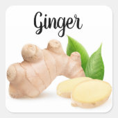 Fresh Ginger Quadratischer Aufkleber (Vorderseite)