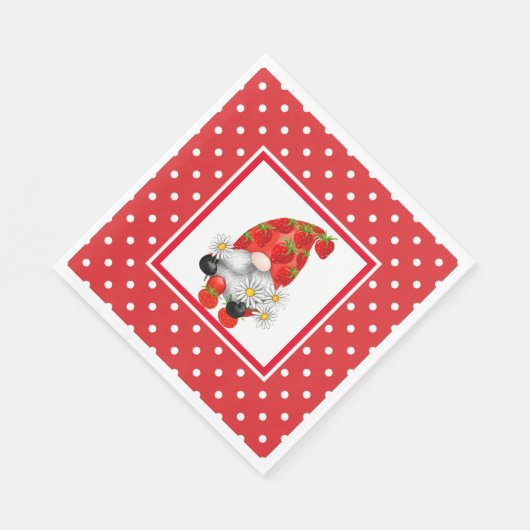 Fresh Gnome Strawberries Serviette (Ecke)