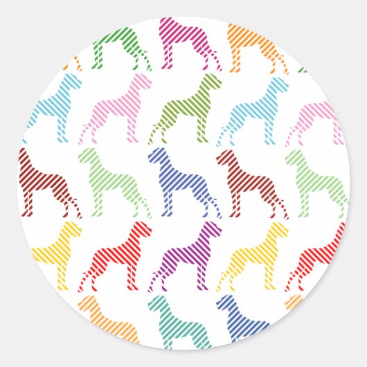 Fresh Great Dane Pattern Runder Aufkleber (Vorderseite)