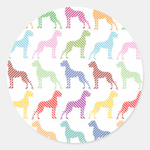 Fresh Great Dane Pattern Runder Aufkleber