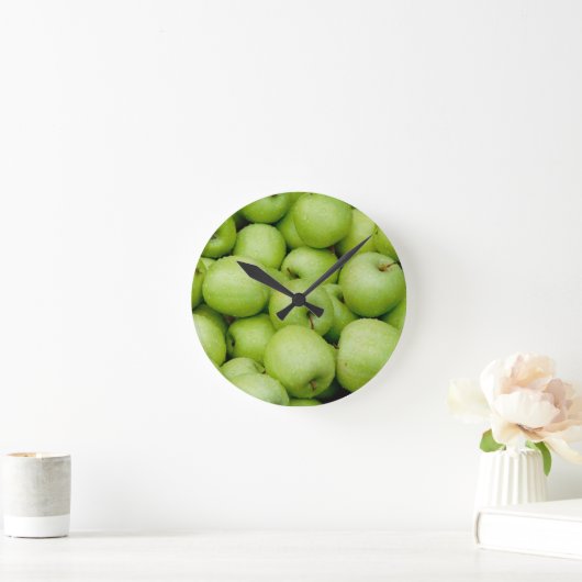 Fresh Green Apfel Runde Wanduhr (Zuhause)