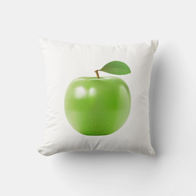 Fresh Green Apfel Throw Kissen (Vorderseite)