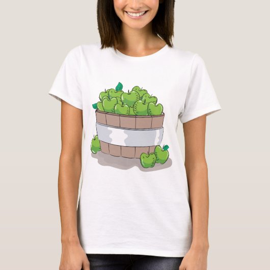 Fresh Green Apple Harvest Barrel Granny Smith T-Shirt (Vorderseite)