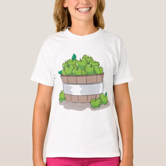 Fresh Green Apple Harvest Barrel Granny Smith T-Shirt (Vorderseite)