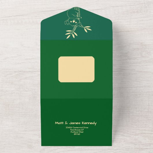 Fresh Green Australian Animals Twin Birthday All In One Einladung (Außenbereich)