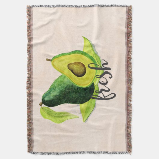 Fresh Green Avocado Still Life Frucht in Wasserfar Decke (Vorderseite Vertikal)