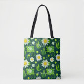 Fresh Green Daisy Wellness Tote Tasche (Vorderseite)