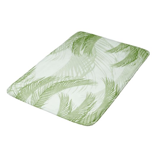 Fresh Green Feather Palm Bliss 1 Badematte (Schrägansicht)