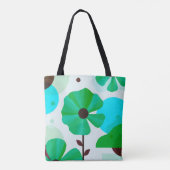 Fresh Green Floral Modern Tote Bag Tasche (Rückseite)