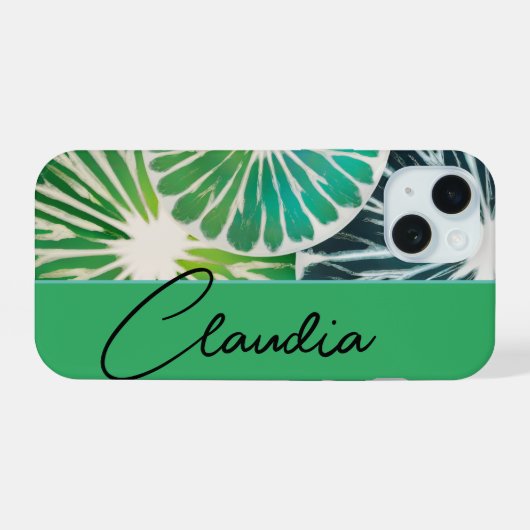 Fresh Green iPhone Hülle mit Wunschnamen iPhone 15 Hülle (Rückseite (Horizontal))