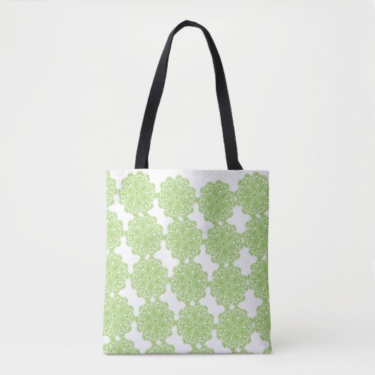 Fresh Green Lace Pattern Tasche (Vorderseite)
