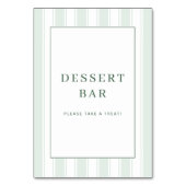 Fresh Green Minimalist Dessert Bar Sign Tischnummer (Rückseite)