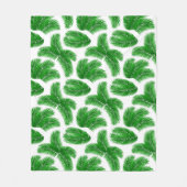 Fresh Green Palm Leaves Tropical Print Fleecedecke (Vorderseite)