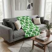 Fresh Green Palm Leaves Tropical Print Fleecedecke