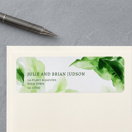Fresh Green Tropical Blätter Return Address Label