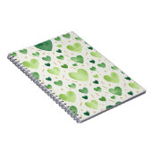 Fresh Green Watercolor Hearts Notizblock (Rechte Seite)