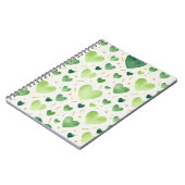 Fresh Green Watercolor Hearts Notizblock (Linke Seite)