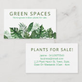 Fresh Green White Blätter Homegrown Indoor Pflanze Visitenkarte (Vorne/Hinten)