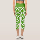 Fresh Green White Geometry High Waisted Capris (Rückseite)