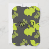 Fresh Green Yellow Lemon Silo Muster Gray Wedding Einladung (Rückseite)