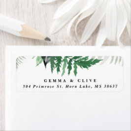 Fresh Greenery Modern Watercolor Return Address