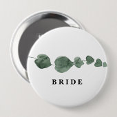 Fresh Greenery Moderne Wasserfarbenbride Button (Vorne & Hinten)