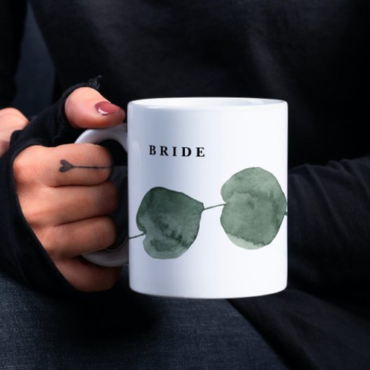 Fresh Greenery Moderne Wasserfarbenbride Kaffeetasse