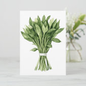Fresh Greenery Watercolor Wedding Bouquet Einladung (Stehend Vorderseite)