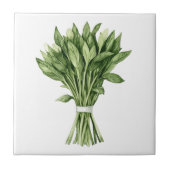 Fresh Greenery Watercolor Wedding Bouquet Fliese (Vorderseite)