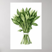 Fresh Greenery Watercolor Wedding Bouquet Poster (Vorne)